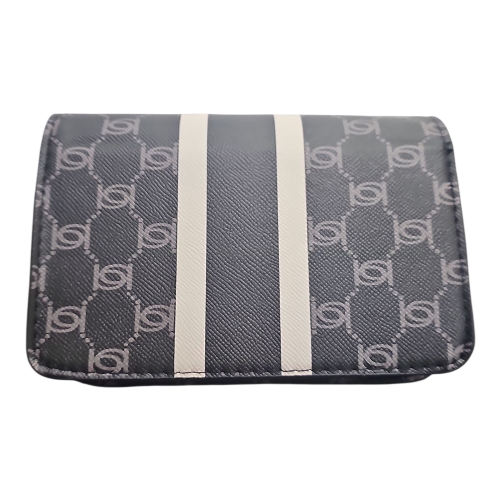 Bebe L.A. PAISLEY FLAP Black & Cream Crossbody/ Clutch,Wallet Chain Detail Strap - Picture 3 of 5
